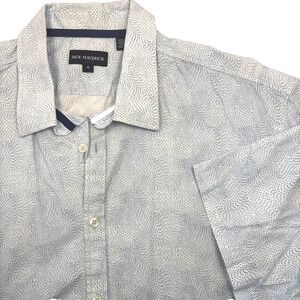 Jack Maverick Mens Shirt XL 100% Cotton Short Sleeve Graphic Print Button Blue